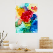 Aquarellfarbenes abstraktes Rose farbiges Poster (Küche)