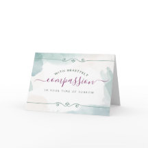 Aquarellfarbenes Beileid mit Mitgefühl aus dem Her