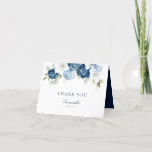 Aquarellfarbenes blaues Brautparty Dankeskarte