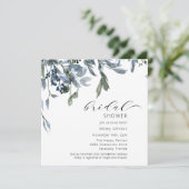 Aquarellfarbenes blaues Brautparty Einladung (Stehend Vorderseite)