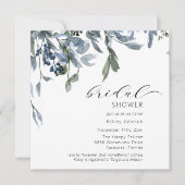 Aquarellfarbenes blaues Brautparty Einladung (Vorderseite)