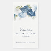 Aquarellfarbenes blaues Brautparty Serviette (Vorderseite)