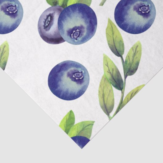 Aquarellfarbenes Blueberry-Musterpapier Seidenpapier (Ausschnitt)