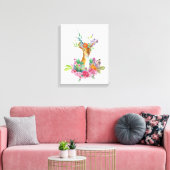 Aquarellfarbenes Blumenbaby Deer Baby Kinderzimmer Leinwanddruck (Insitu (Wohnzimmer))