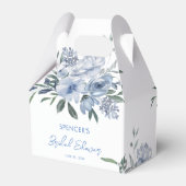 Aquarellfarbenes Blumendusty Blue Brautparty Geschenkschachtel (Rückseite)