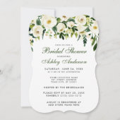 Aquarellfarbenes Blumengrün Weißes Brautparty GSB Einladung (Vorderseite)