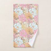 Aquarellfarbenes Blumenmuster Badhandtuch Set (Handtuch)