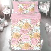 Aquarellfarbenes Blumenmuster Kissenbezug