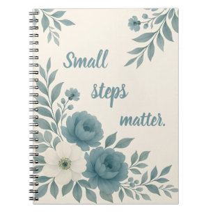 Aquarellfarbenes BlumenNotebook mit Inspiration Notizblock