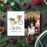 Aquarellfarbenes Blumenradfahrrad Weihnachten Fami<br><div class="desc">Fröhliche und fröhliche Aquarellfarben Weihnachtsgrüße Postkarte mit Vintagen Fahrrädern.</div>