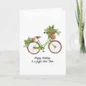 Aquarellfarbenes Blumenradfahrrad Weihnachten Fami (Vorderseite)