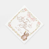 Aquarellfarbenes Blumenwald-Bärenjunge Serviette (Ecke)