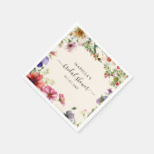 Aquarellfarbenes Brautparty Napkin Serviette (Ecke)