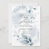 Aquarellfarbenes Brautparty Rustikale blaue Folios Einladung (Vorderseite)