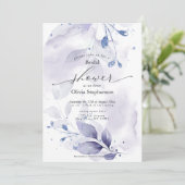 Aquarellfarbenes Brautparty Rustikale Violettfolie Einladung (Stehend Vorderseite)