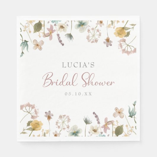 Aquarellfarbenes Brautparty Serviette (Vorderseite)