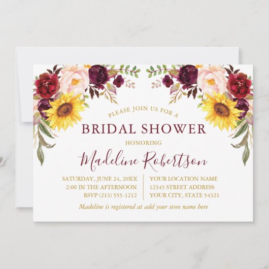 Aquarellfarbenes Burny-Brautparty Einladung (Vorderseite)