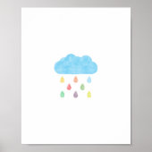 Aquarellfarbenes Cloud-Poster Poster (Vorne)