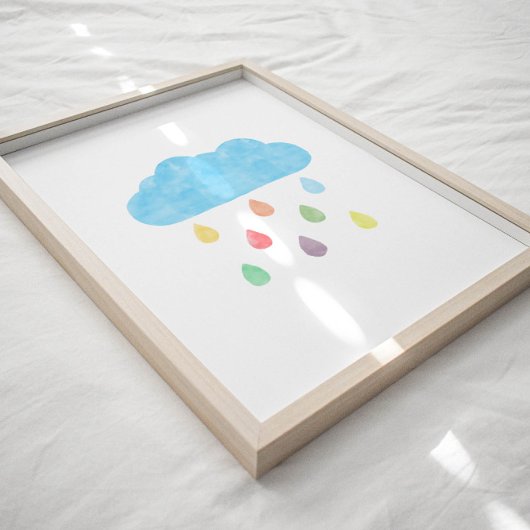 Aquarellfarbenes Cloud-Poster Poster