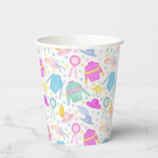 Aquarellfarbenes Derby Jerseys & Hats Monogram Pappbecher (Rückseite)