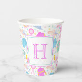 Aquarellfarbenes Derby Jerseys & Hats Monogram Pappbecher (Vorderseite)