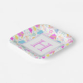 Aquarellfarbenes Derby Jerseys & Hats Monogram Pappteller (Gewinkelt)