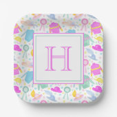 Aquarellfarbenes Derby Jerseys & Hats Monogram Pappteller (Vorderseite)