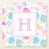 Aquarellfarbenes Derby Jerseys & Hats Monogram Untersetzer (Vorderseite)