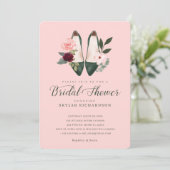 Aquarellfarbenes Emerald High Heel Brautparty Einladung (Stehend Vorderseite)