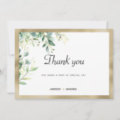 Aquarellfarbenes, eukalyptus-grünes Gold Vielen Da Einladung (Vorderseite)