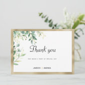 Aquarellfarbenes, eukalyptus-grünes Gold Vielen Da Einladung (Stehend Vorderseite)