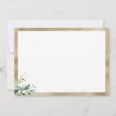 Aquarellfarbenes, eukalyptus-grünes Gold Vielen Da Einladung (Rückseite)