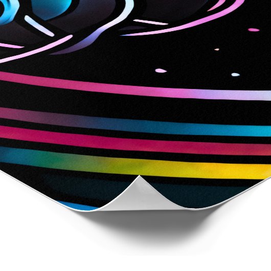 Aquarellfarbenes festes Glas Einhorn in glorreiche Poster (Ecke)