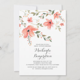 Aquarellfarbenes florales Romantisches Brautparty Einladung