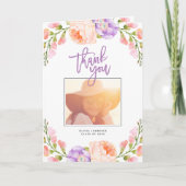 Aquarellfarbenes Foto Abschluss Danke Karte (Vorderseite)