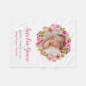 Aquarellfarbenes Foto Baby Geburtsstunde Fleecedecke (Vorderseite (Horizontal))
