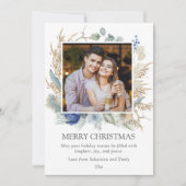 Aquarellfarbenes Foto Frohe Weihnachtskarten (Vorderseite)