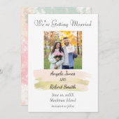 Aquarellfarbenes Foto Save the Date Einladung (Vorne/Hinten)