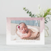 Aquarellfarbenes Foto Taufe Party Einladung (Stehend Vorderseite)