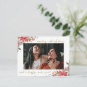 Aquarellfarbenes Foto Weihnachten Postkarte (Stehend Vorderseite)