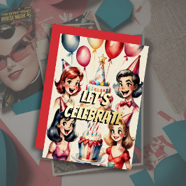 Aquarellfarbenes Funny Comic Geburtstagslandschaft Folieneinladung