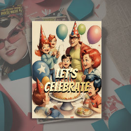 Aquarellfarbenes Funny Comic Geburtstagslandschaft Folieneinladung