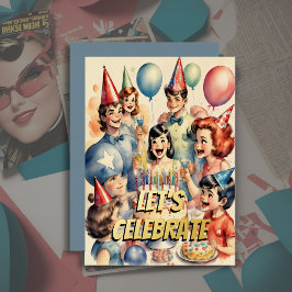 Aquarellfarbenes Funny Comic Geburtstagslandschaft Folieneinladung