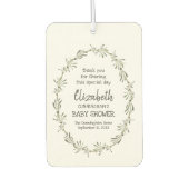 Aquarellfarbenes Green Foliage Baby Dusche Gastges Autolufterfrischer (Vorderseite)