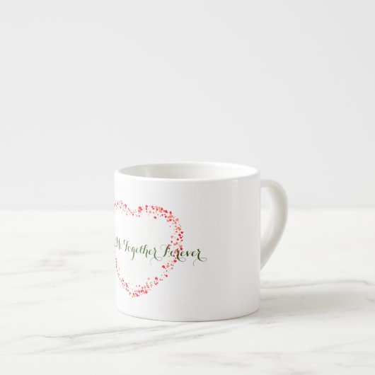 Aquarellfarbenes Herz mit Liebe Text Design Tasse (Vorderseite Rechts)