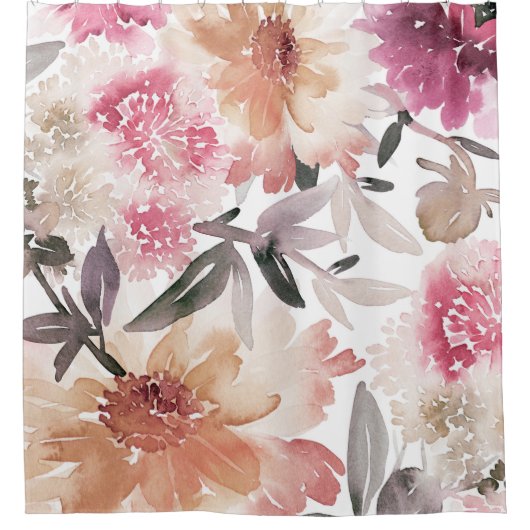 Aquarellfarbenes Hintergrundmuster, Blume, Kunst,  Duschvorhang (Vorderseite)