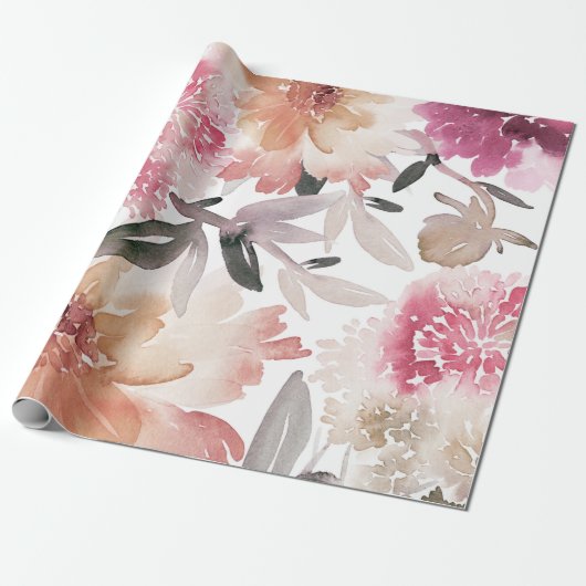 Aquarellfarbenes Hintergrundmuster, Blume, Kunst, Geschenkpapier (Ungerollt)