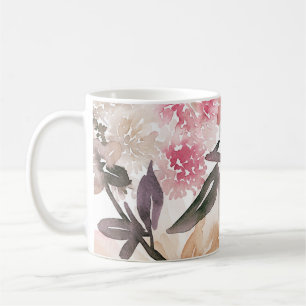 Aquarellfarbenes Hintergrundmuster, Blume, Kunst, Kaffeetasse