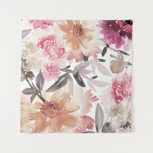 Aquarellfarbenes Hintergrundmuster, Blume, Kunst, Wandteppich
