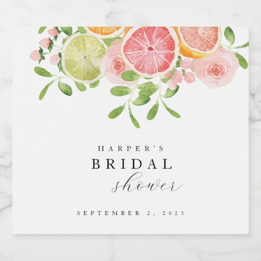 Aquarellfarbenes Korallengrün Brautparty Schaumweinetikett (Einzelnes Label)